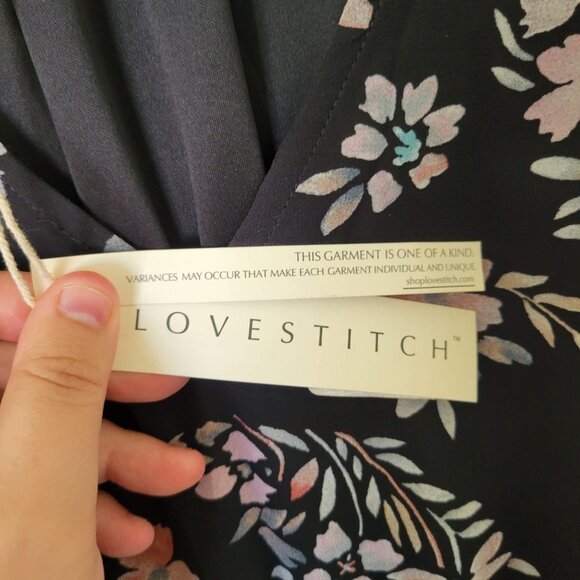 NWT Lovestitch Chelsea Mini Dress Black/Dusty Rose Sheer Large - Picture 8 of 11